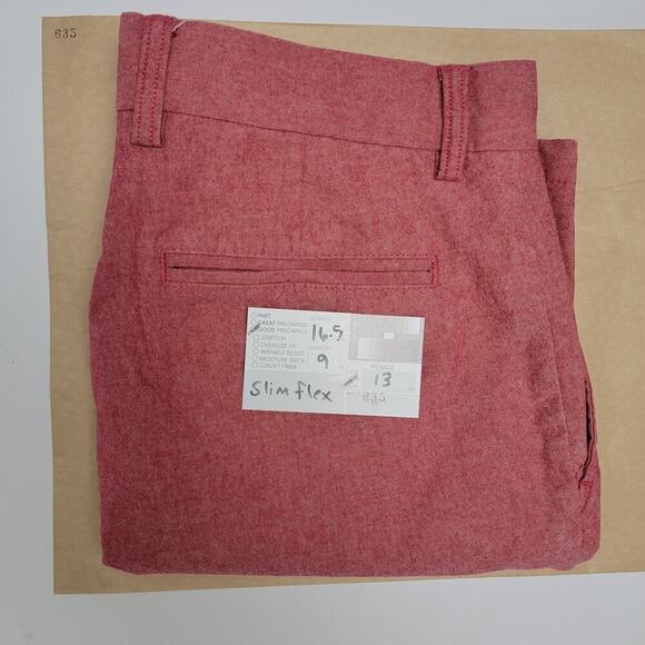 Old Navy Mens Red Flat Front Shorts 32 Ultimate Slim Built in Flex RN# 54023 635 - Picture 8 of 11